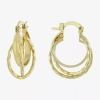 Silver Reflections 14k Gold Over Brass Hoop Earrings In Gold