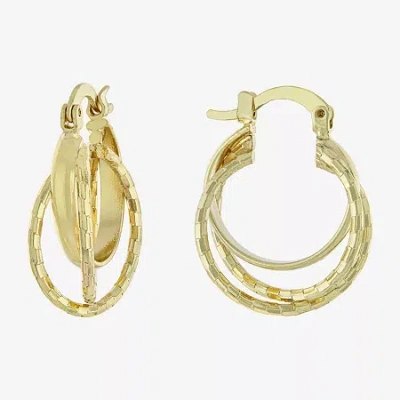 Silver Reflections 14k Gold Over Brass Hoop Earrings In Transparent