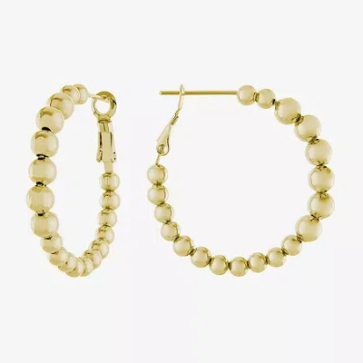 Silver Reflections 14k Gold Over Brass Hoop Earrings In Transparent