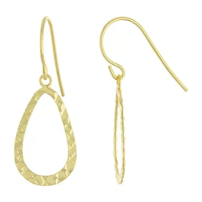Silver Reflections 14k Gold Over Brass Pear Drop Earrings In Transparent