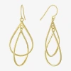 Silver Reflections 14k Gold Over Brass Pear Drop Earrings In Gold