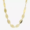 Silver Reflections 24k Gold Over Brass 16 Inch Link Chain Necklace In Gold