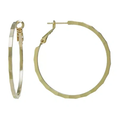 Silver Reflections 24k Gold Over Brass Hoop Earrings