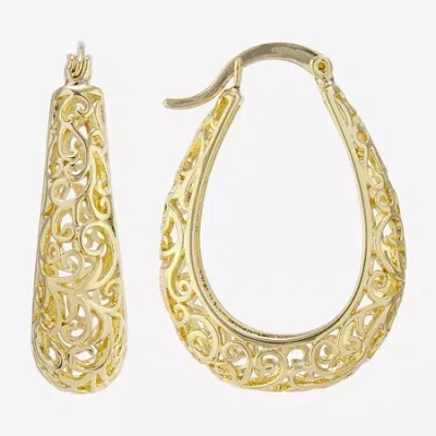 Silver Reflections 24k Gold Over Brass Hoop Earrings In Transparent
