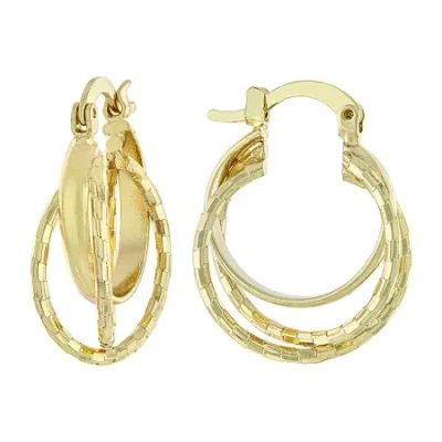 Silver Reflections 24k Gold Over Brass Hoop Earrings In Transparent