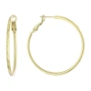 Silver Reflections 24k Gold Over Brass Hoop Earrings In Transparent