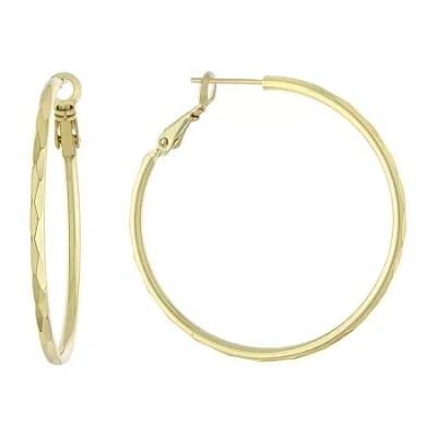 Silver Reflections 24k Gold Over Brass Hoop Earrings In Transparent