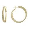 Silver Reflections 24k Gold Over Brass Hoop Earrings In Gold