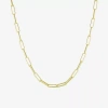 Silver Reflections 24k Gold Over Brass Paperclip Chain Necklace In Gold
