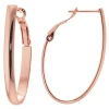 Silver Reflections 24k Rose Gold Over Brass Oval Hoop Earrings In Gold