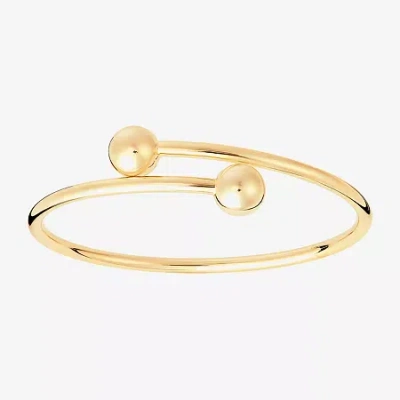 Silver Reflections Bypass Womens 14k Gold Over Brass Cuff Bracelet In Transparent