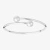 Silver Reflections Bypass Womens Pure Silver Over Brass Cuff Bracelet In Transparent