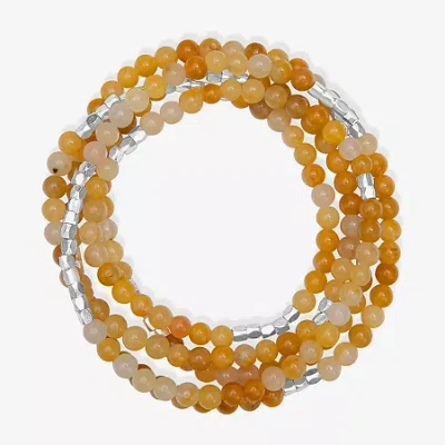 Silver Reflections Convertible Genuine Stone Beaded Necklace Womens Black Pure Silver Over Brass Wrap Bracelet