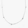 Silver Reflections Cultured Freshwater Pearl Pure Silver Over Brass 48 Inch Chain Necklace In Transparent