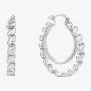 Silver Reflections Double Womens 38mm Hoop Earrings In Metallic