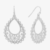 Silver Reflections Filigree Womens Pure Silver Over Brass Drop Earrings In Metallic