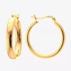 Silver Reflections Gold Over Brass Click-top 24k Gold Over Brass Hoop Earrings In Gold