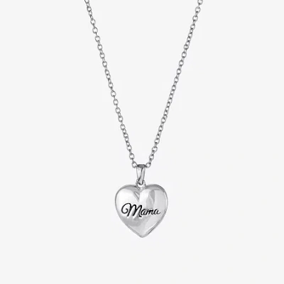 Silver Reflections Mama Womens Pure Silver Over Brass 18 Inch Locket Necklace In Transparent