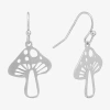 Silver Reflections Mushroom Womens Pure Silver Over Brass Drop Earrings In Transparent