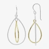 Silver Reflections Orbital Rope Twist Womens Pure Silver Over Brass Hypoallergenic Drop Earrings In Transparent