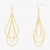 Silver Reflections Orbital Womens 14k Gold Over Brass Drop Earrings In Gold