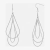 Silver Reflections Orbital Womens Pure Silver Over Brass Drop Earrings In Transparent