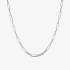 Silver Reflections Pure Silver Over Brass 18-24" Paperclip Chain Necklace In Metallic