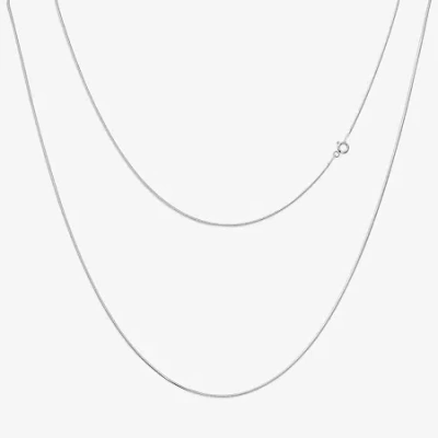 Silver Reflections Pure Silver Over Brass 18-24" Snake Chain Necklace In Transparent