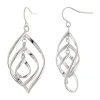 Silver Reflections Pure Silver Over Brass Drop Earrings In Transparent