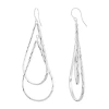 Silver Reflections Pure Silver Over Brass Drop Earrings In Transparent