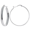 Silver Reflections Pure Silver Over Brass Hoop Earrings In Transparent