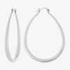 Silver Reflections Pure Silver Over Brass Hoop Earrings In Transparent