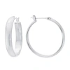 Silver Reflections Pure Silver Over Brass Hoop Earrings In Transparent