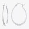 Silver Reflections Pure Silver Over Brass Hoop Earrings In Transparent
