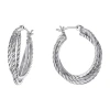 Silver Reflections Pure Silver Over Brass Hoop Earrings In Metallic
