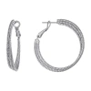 Silver Reflections Pure Silver Over Brass Hoop Earrings In Metallic