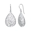 Silver Reflections Pure Silver Over Brass Pear Drop Earrings In Silver