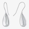 Silver Reflections Pure Silver Over Brass Pear Drop Earrings In Multi