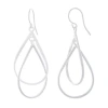 Silver Reflections Pure Silver Over Brass Pear Drop Earrings In Silver