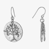 Silver Reflections Pure Silver Over Brass Round Drop Earrings In Transparent