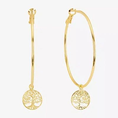 Silver Reflections Saint Jude Womens 14k Gold Over Brass 64.5mm Hoop Earrings