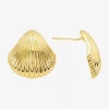Silver Reflections Shell 14k Gold Over Brass 20.3mm Stud Earrings