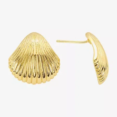 Silver Reflections Shell 14k Gold Over Brass 20.3mm Stud Earrings