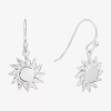 Silver Reflections Sun Womens Pure Silver Over Brass Drop Earrings In Transparent
