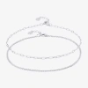 Silver Reflections Womens 10 Inch Solid Paperclip Ankle Bracelet In Transparent