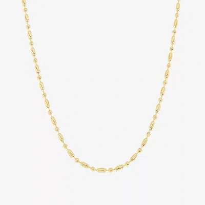Silver Reflections Womens 14k Gold Over Brass 16 Inch Bead Chain Necklace In Transparent