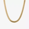 Silver Reflections Womens 14k Gold Over Brass 16 Inch Herringbone Chain Necklace In Transparent
