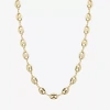 Silver Reflections Womens 14k Gold Over Brass 16 Inch Mariner Chain Necklace In Gold