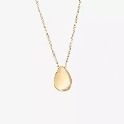 Silver Reflections Womens 14k Gold Over Brass 16 Inch Pendant Necklace In Yellow