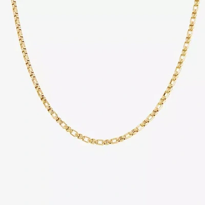 Silver Reflections Womens 14k Gold Over Brass 18 Inch Box Chain Necklace In Transparent